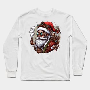 Geared Up Steampunk Santa Claus Long Sleeve T-Shirt